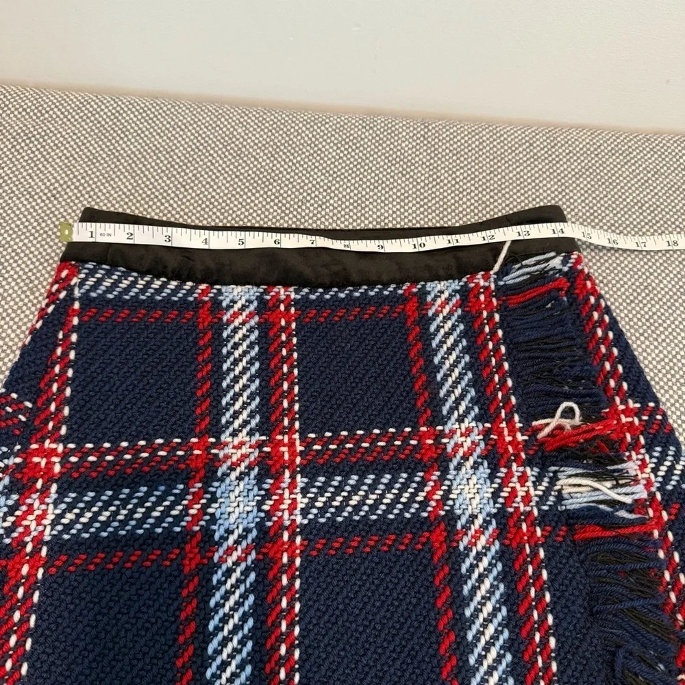 J.O.A. Plaid Fringe Skirt in size S
